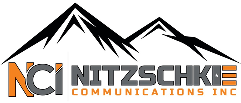Nitzschke Communications Inc. logo with mountains.